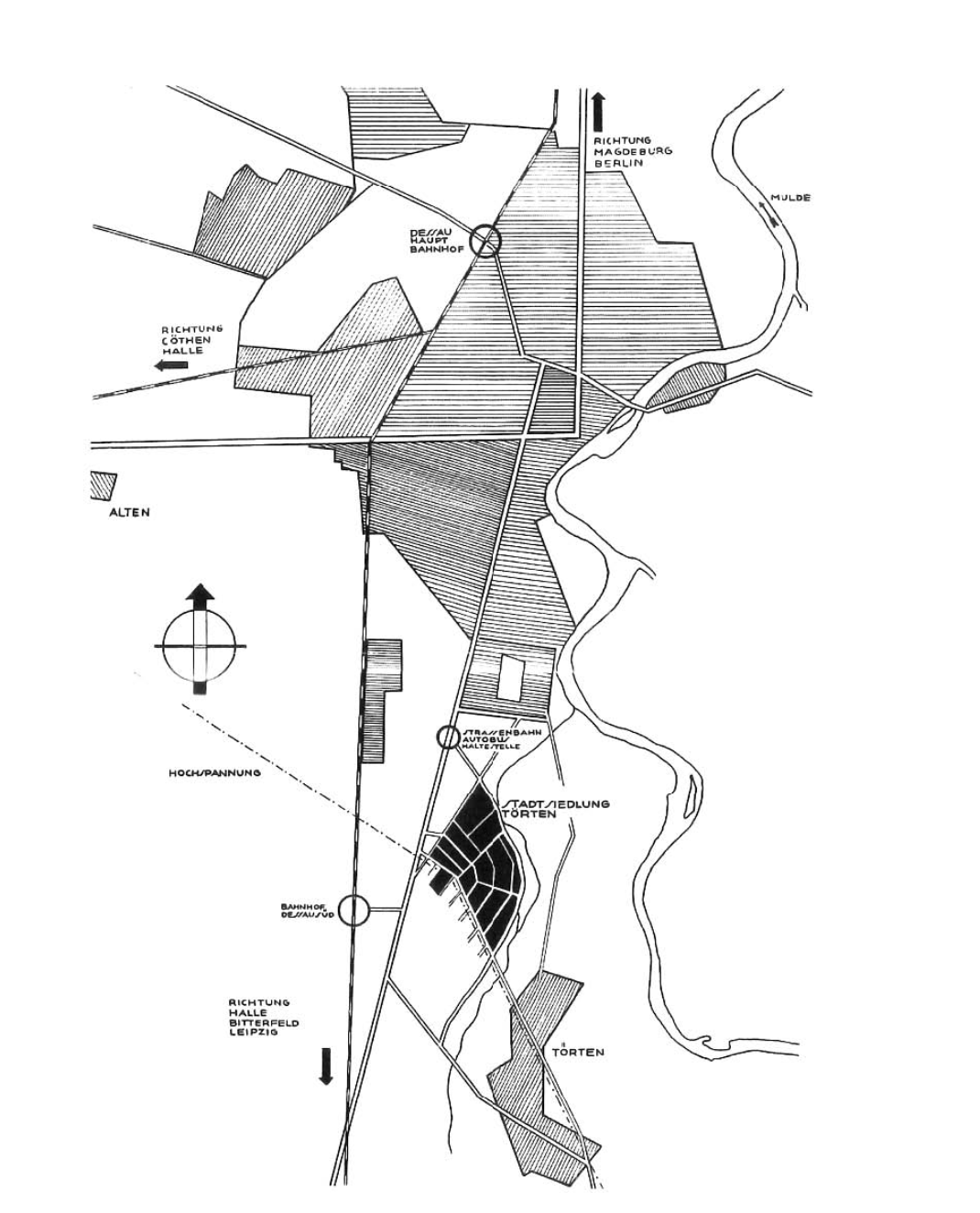 Stadtplan Dessau mit Törten